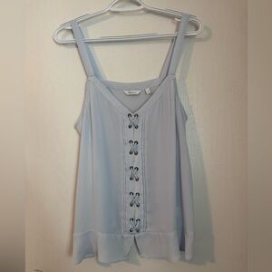 Sky Blue Lace-Up Tank Top